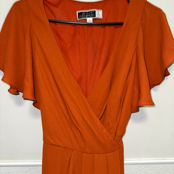 Celebrate DB Studio Burnt Orange Size 4 Women’s Wedding Formal Wrap Dress - Picture 3 of 16